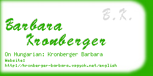 barbara kronberger business card